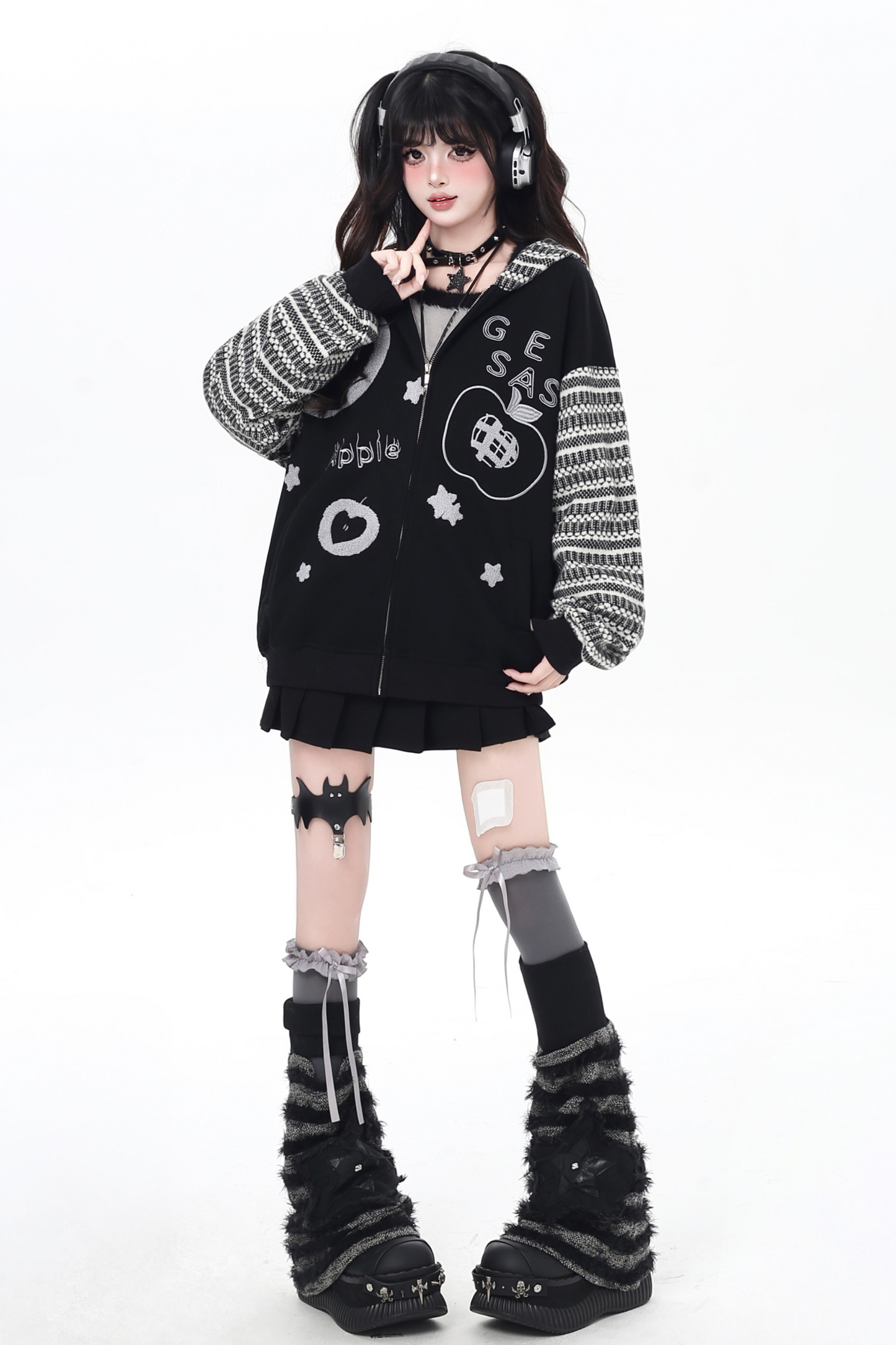 アメリカンボーダーアームルーズフードパーカー