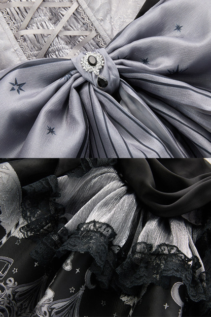 【2月28日予約締切】ダークシルバーレースロリータドレス+BNT+ネックアクセサリー