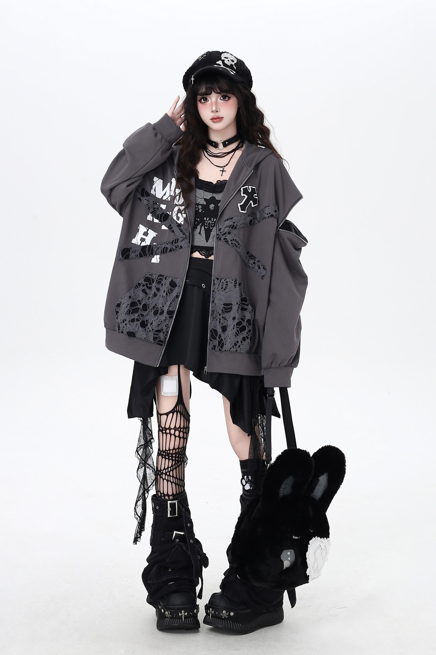 Dark Crazy Girl Loose Hooded Hoodie