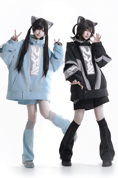 Cyber Loose Jacket + Pants + Leg Warmers + Cat Ear Headband