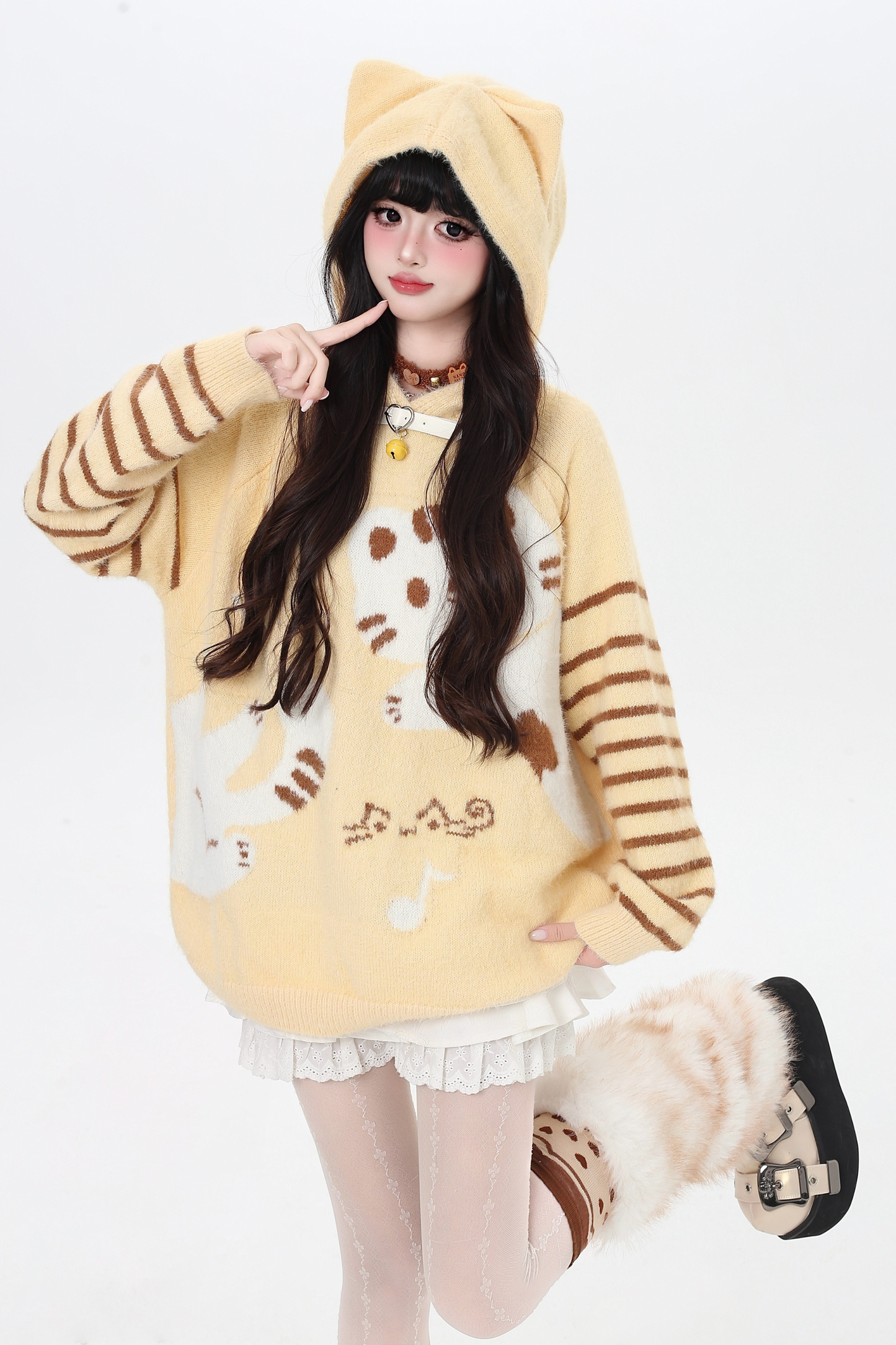 Striped Cat Loose Tops