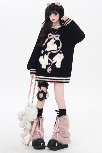 ラビットクルーネックプルオーバーニット