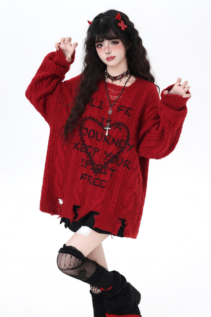 Dark Heart Loose Tops