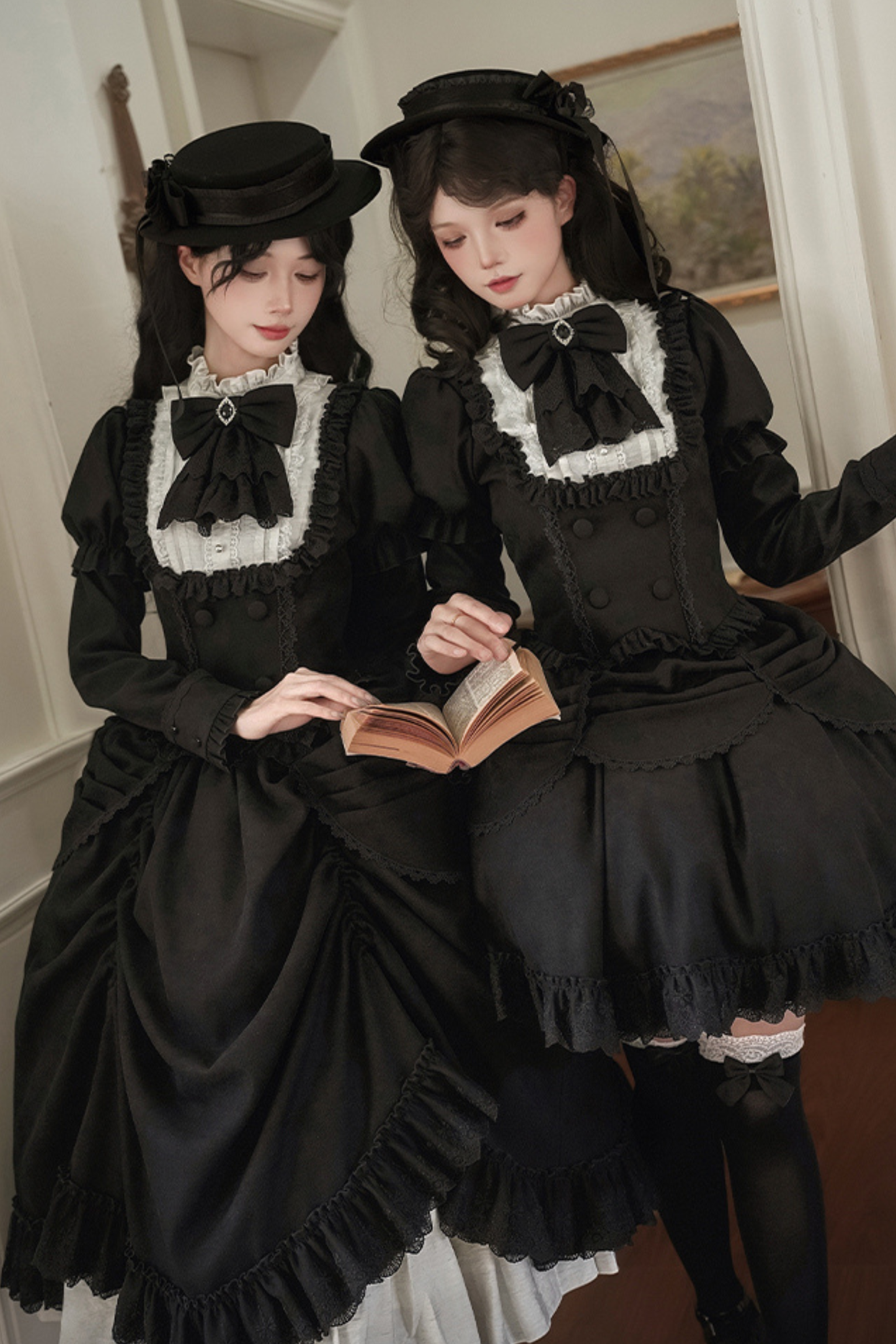 [Reservations] Classical Top + Curtain Skirt + Ribbon Collar + Hat