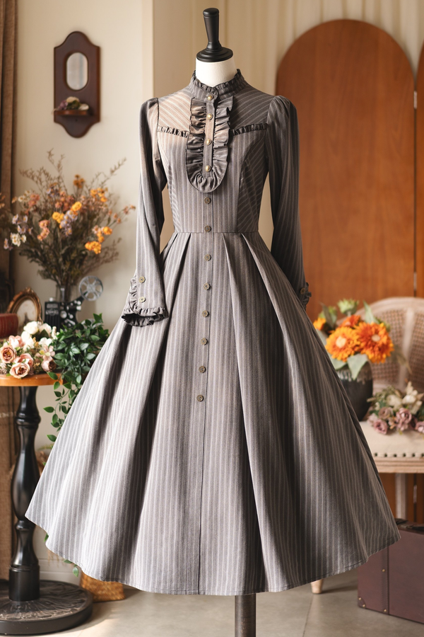 Forest Stripe Retro Lolita Dress