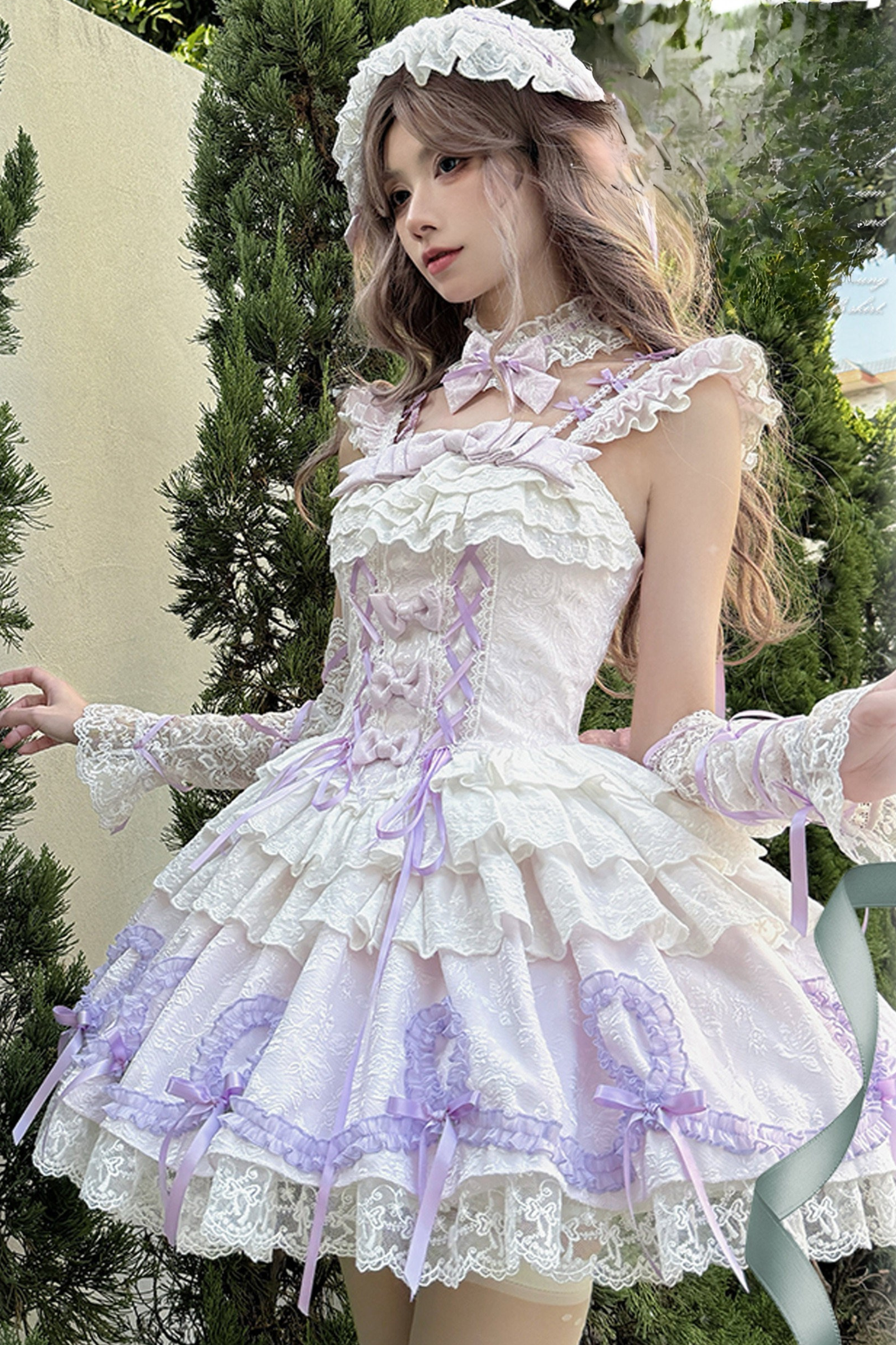 Butterfly Princess Lolita Dress + Petticoat + Clip + Frill Sleeve Shirt