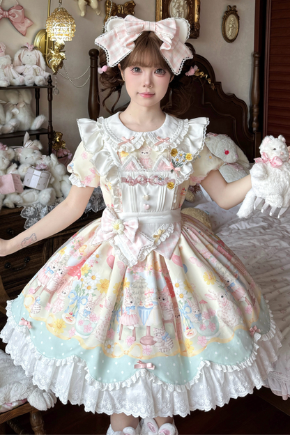 Pastel Angel Doll Lolita Dress + Headband + Ribbon
