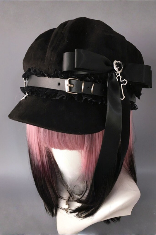 ラインストーンリボンハット+ヘアバンド