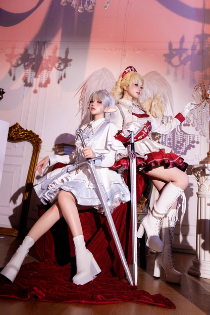 위치스 샤이닝 로리타 탑 + 스커트 + 보닛