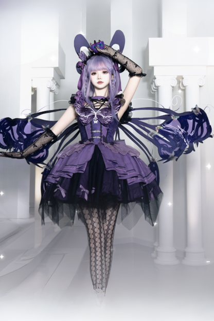 [Reservation deadline on October 15] Purple Butterfly Witch Dress Complete Set