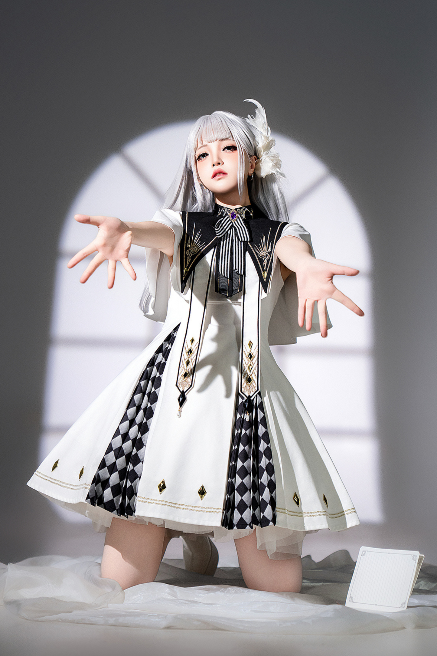 Real Aigothic Style Lolita Dress + Cape + False Collar