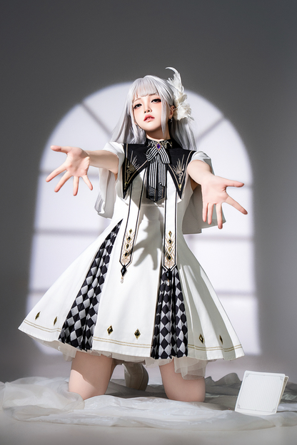 Real Aigothic Style Lolita Dress + Cape + False Collar