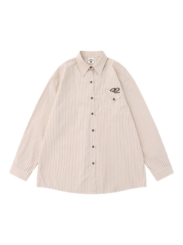 Retro green horn button cardigan knit jacket + striped shirt + checked skirt