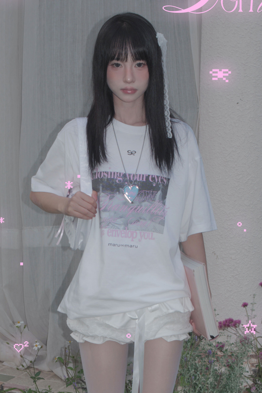 Y2Kフォトデザインルーズトップス