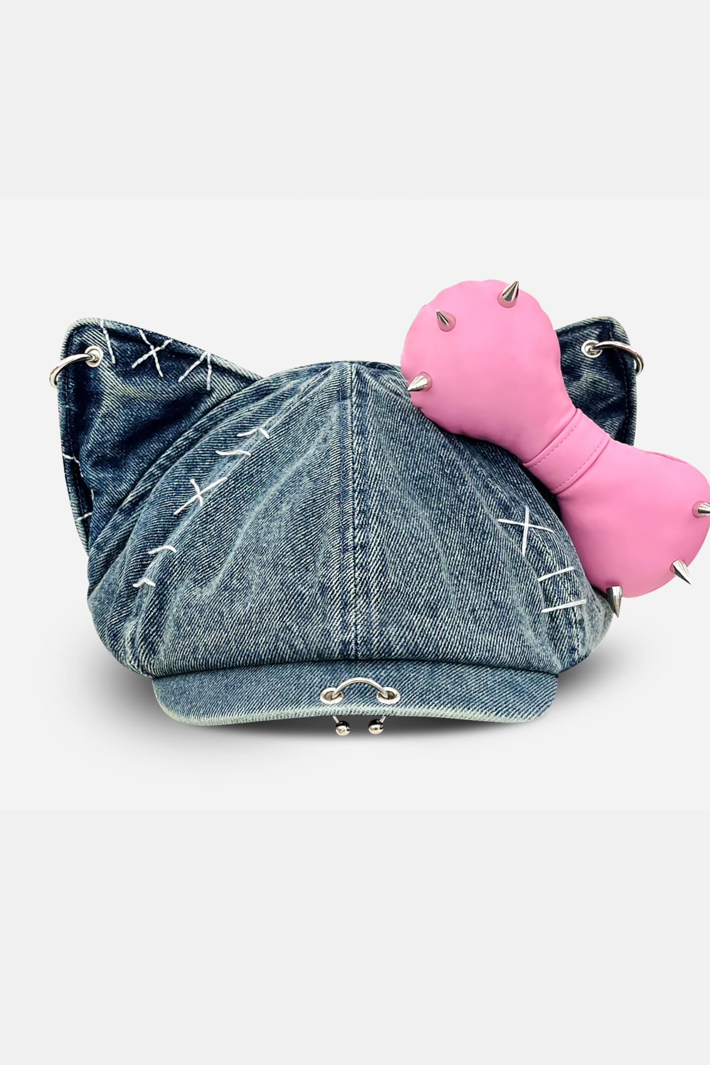 ビッグリボンステッチキャットハット