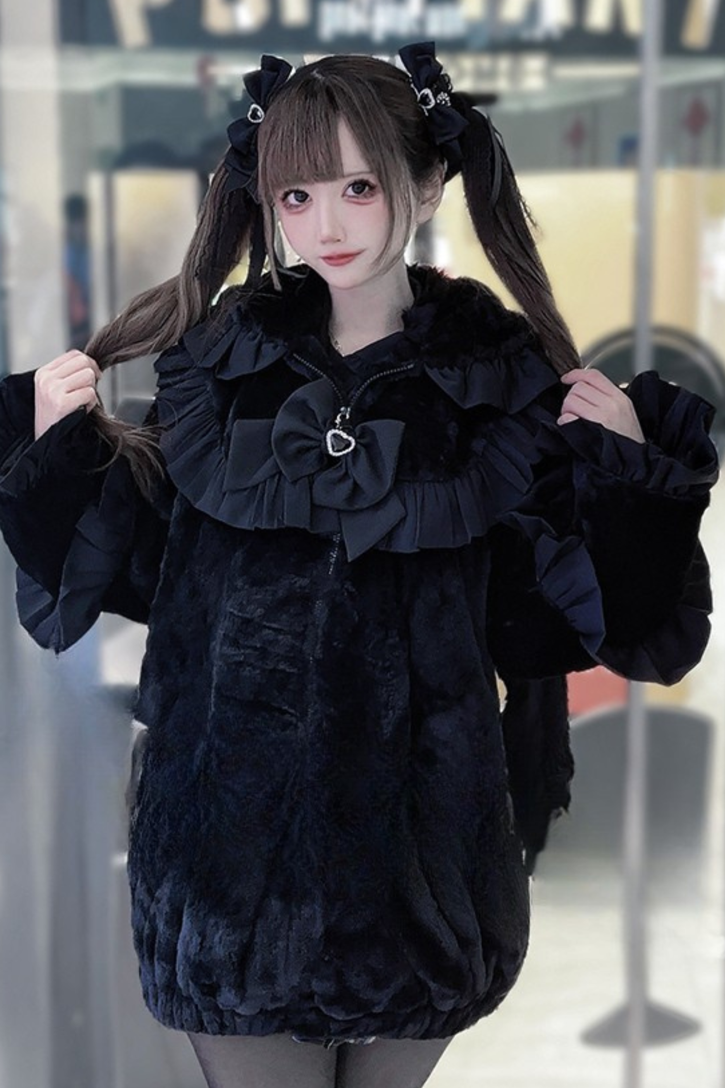 Bunny Hooded Boa Coat