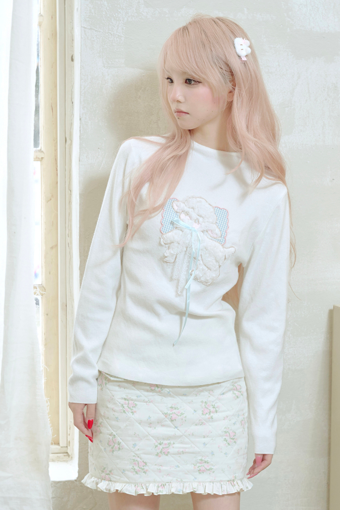 Sweet Lamb Ribbon Tight Top