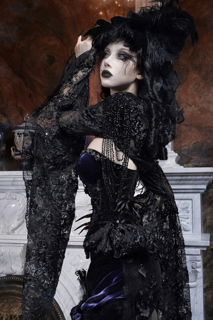 Gothic Gorgeous Sheer Sleeved Shawl