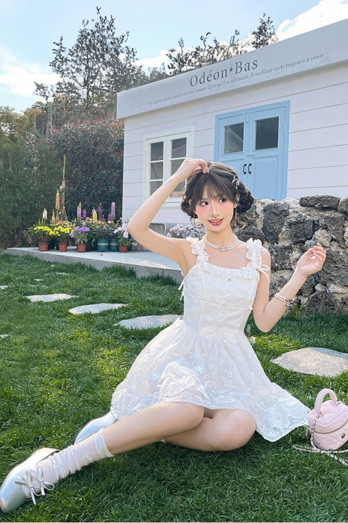 Sweet Style Pure White Girl Puffy Dress