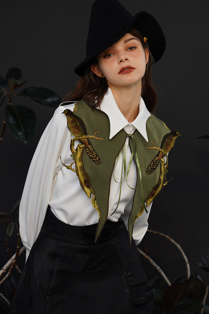 French Neckline Faux Collar