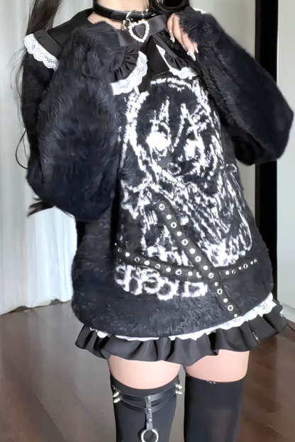 Dark Girl Loose Sweet Crewneck Top