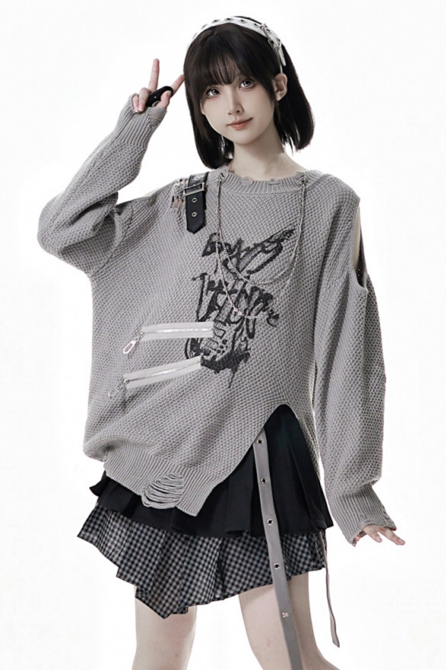 アシメルーズトップス+スカート+パンツ