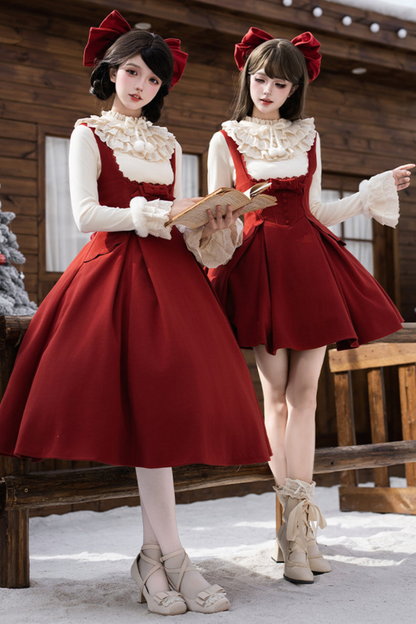 Velvet Rose Suspender Dress + Top + Ribbon