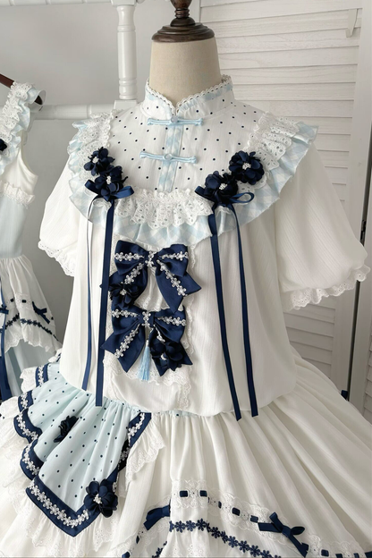 [3월 18일 예약마감] 차이나 드림 원피스 + 점퍼 스커트 + 소매 + 레그 워머 + 머리띠 + 칼라 + 클립 + 리본 + 공주 소매