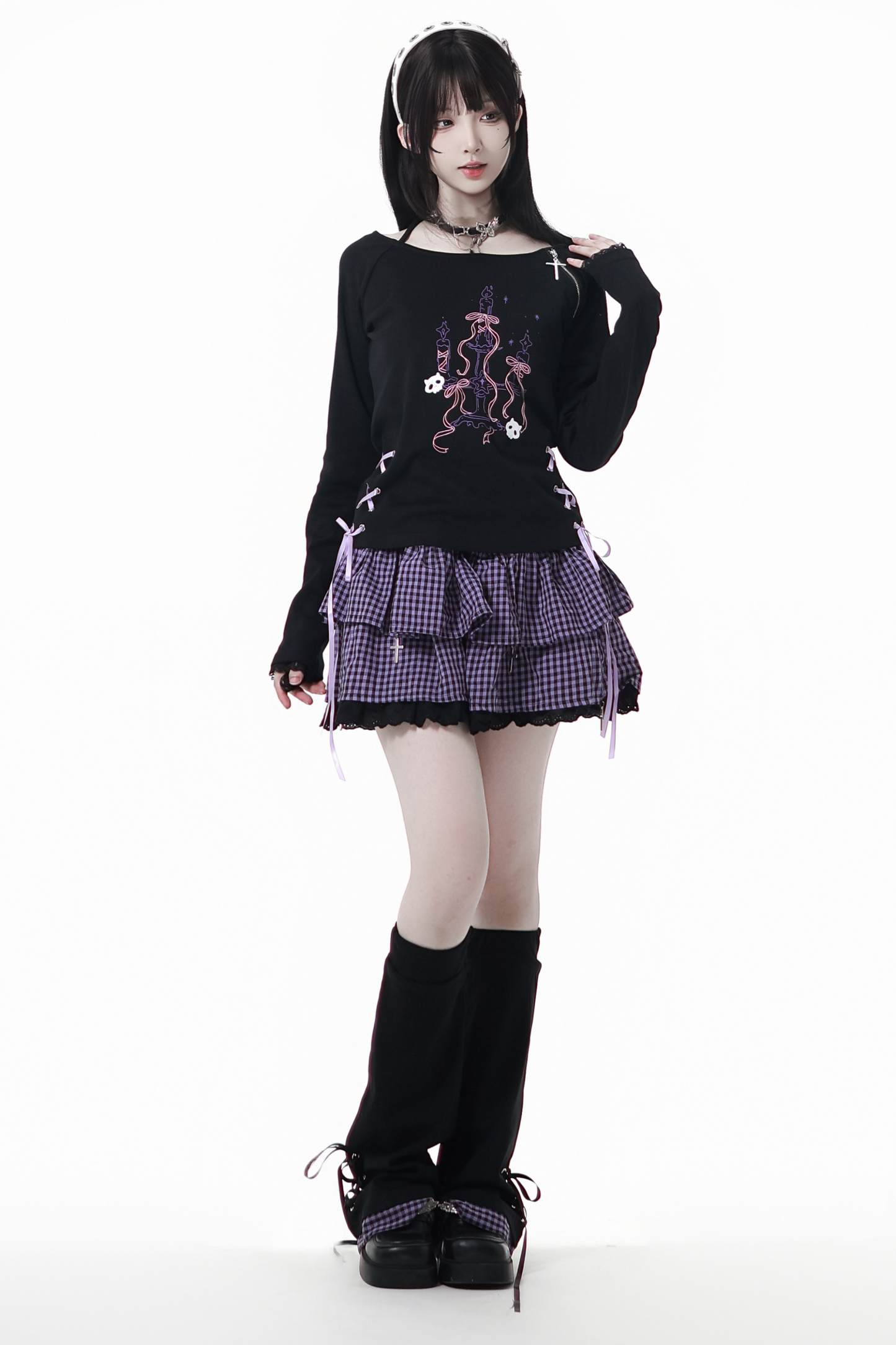 Academy Purple Hooded Sweatshirt + Top + Skirt + Pants + Leg Covers