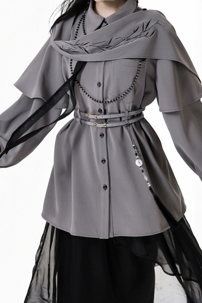 China Top + Chiffon Pants + Corset