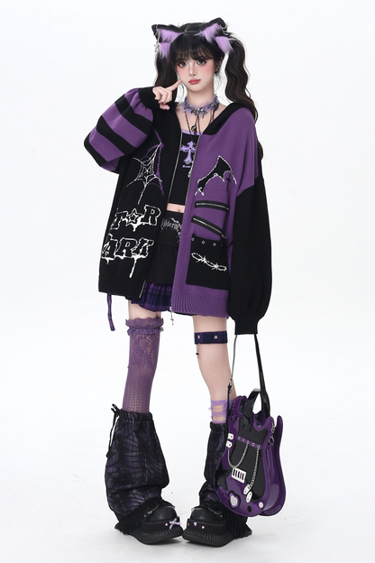 Gothic Asymmetrical Design Knit Cardigan