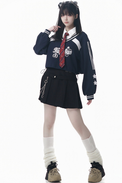 American College Sweatshirt + Tie + Pants + Skirt