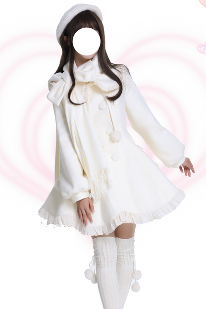 Calf Wool Bell Sweet Girly Coat
