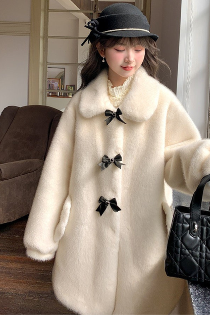 トリプルリボンミドルファーコート