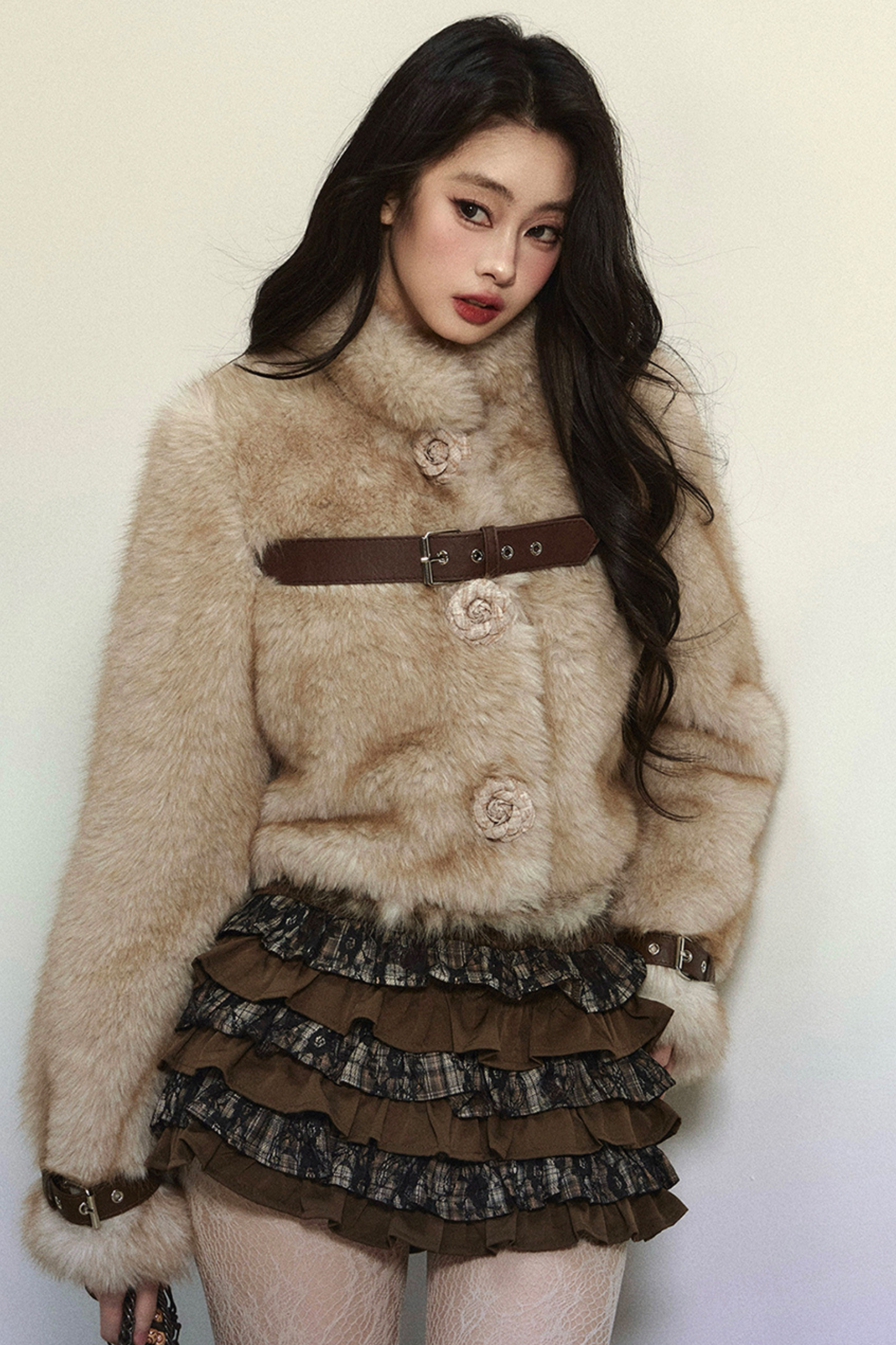 Fur Flower Short Coat