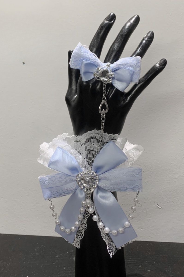 リボンラインストーンチェーンレースハンドスリーブバックチェーン