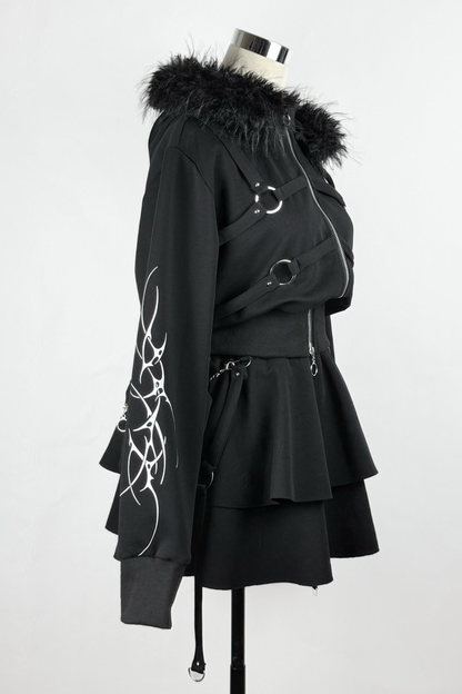 고딕 프린트 재킷 + 스커트