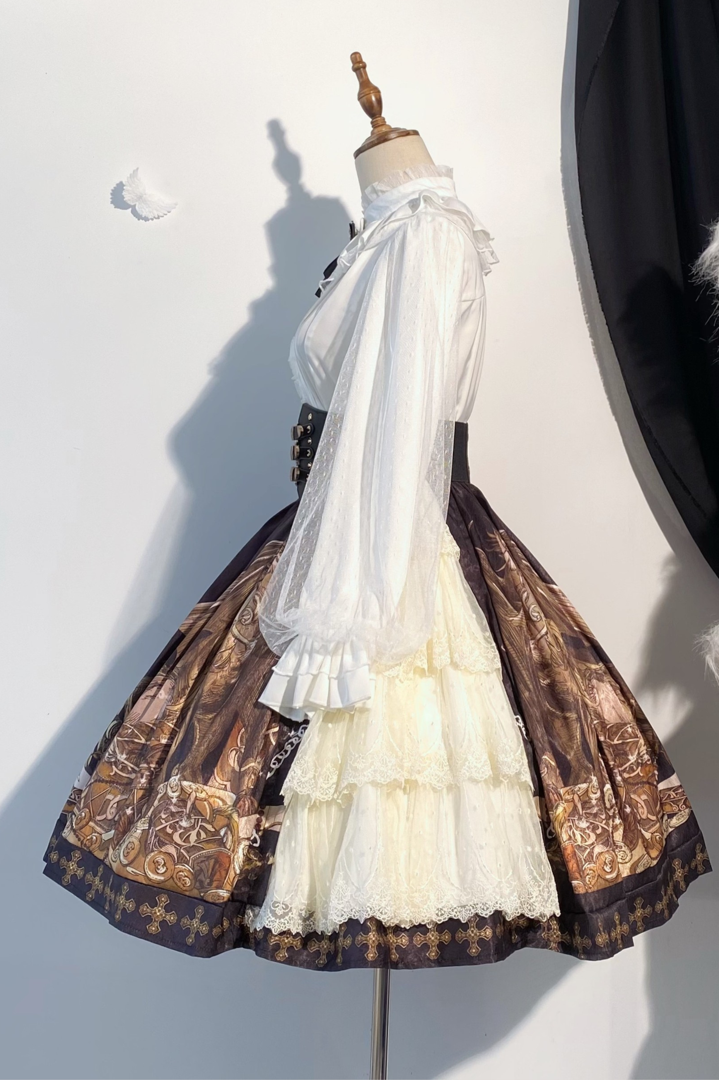 レトロシックデザインフレアロリータスカート