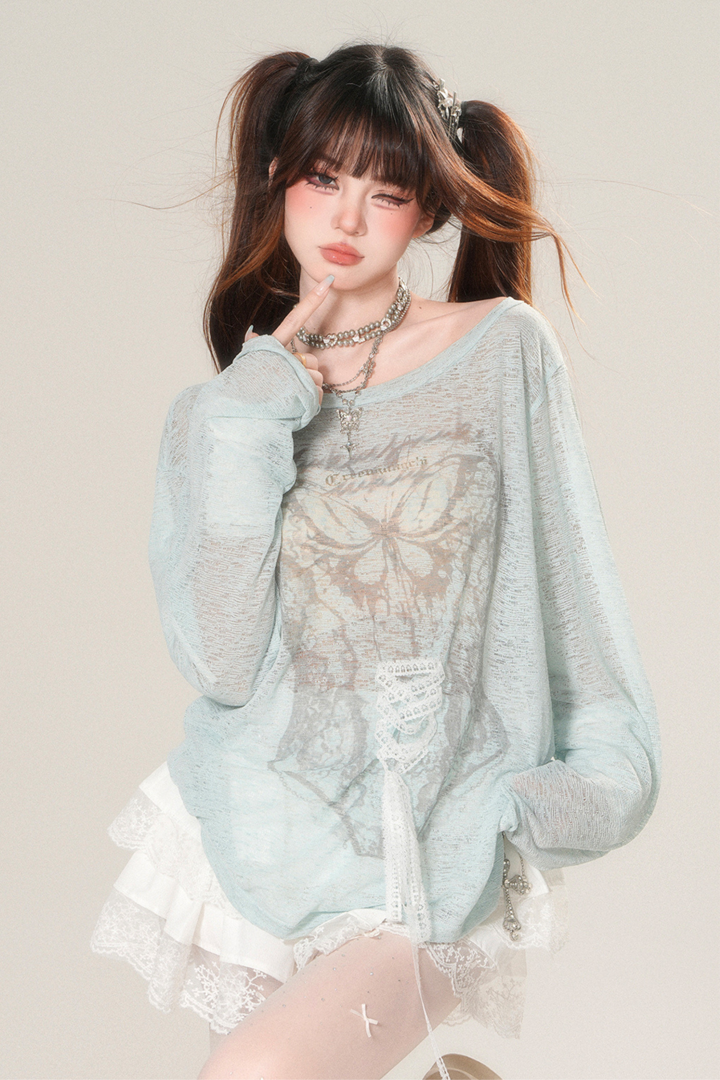 Loose Lace Design Top