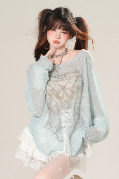 Loose Lace Design Top