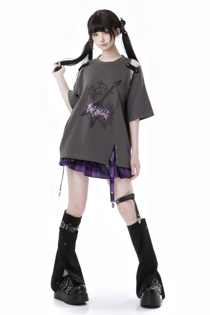 ナイトスケータースカート+ダークトップス