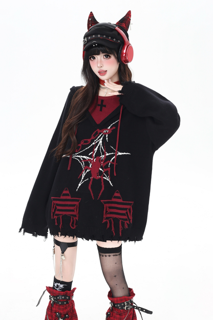 Subculture Faux Tooloos Hooded Tops
