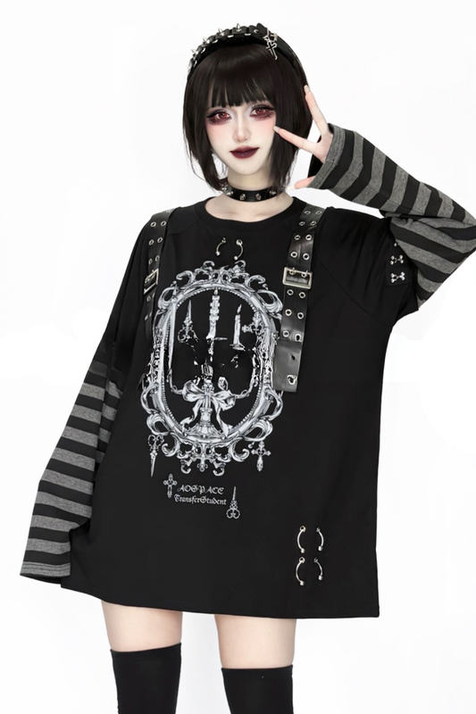 Painted hypoxia raglan blouse