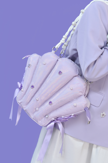 Shell Plush Crossbody Tote Bag