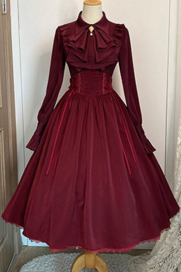 Retro Reversible Fishbone Lolita Skirt