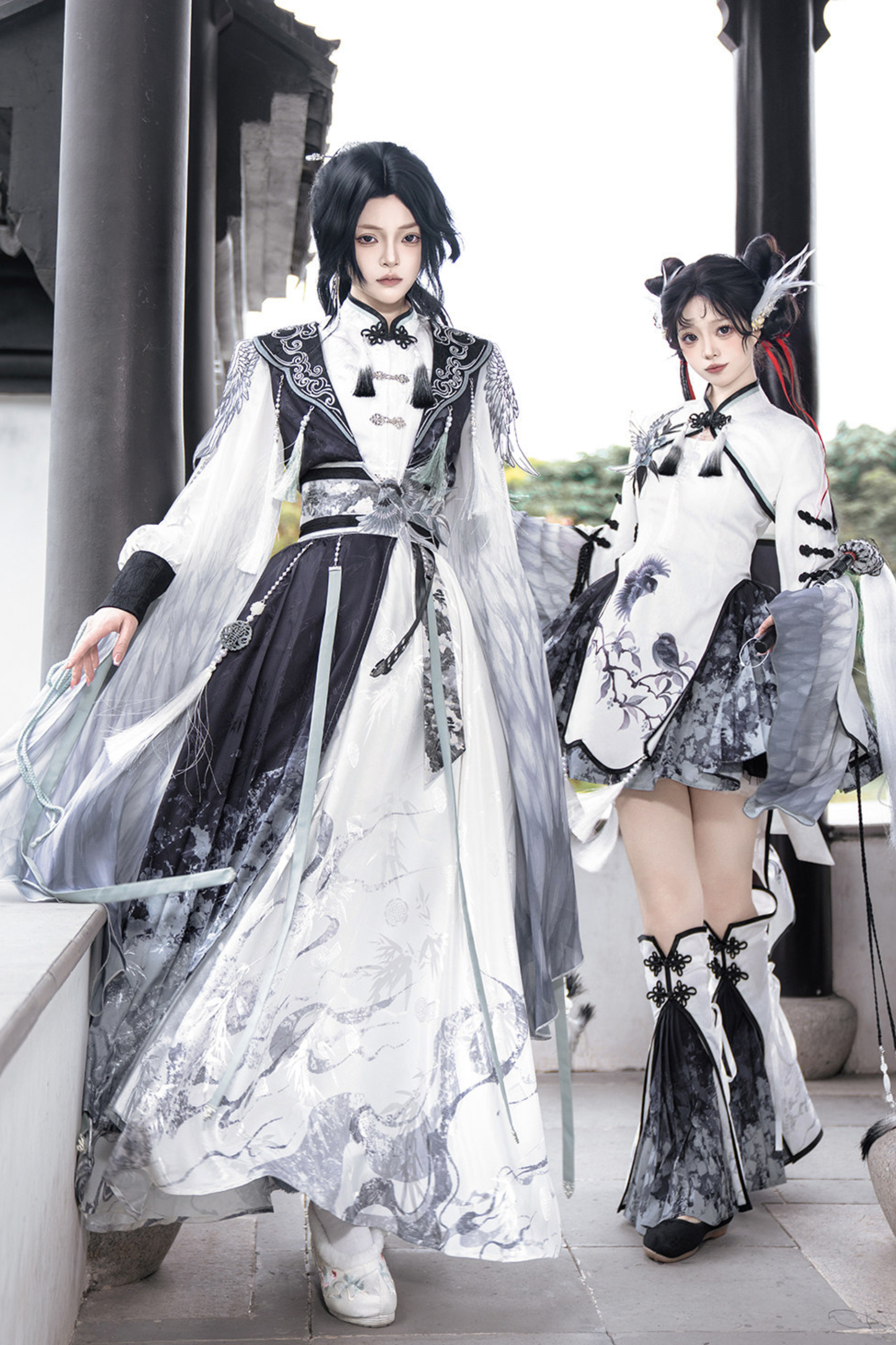 チャイナビッグスリーブケープ+シャツ+ロングスカート+ウエストベルト+チャイナトップス+スカート+キャミソールドレス+レッグウォーマー