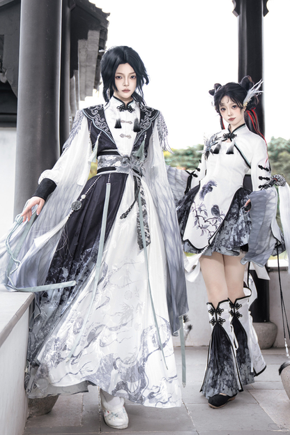 チャイナビッグスリーブケープ+シャツ+ロングスカート+ウエストベルト+チャイナトップス+スカート+キャミソールドレス+レッグウォーマー