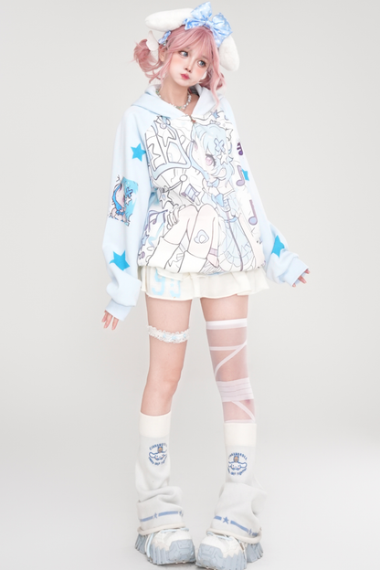 レースアニメフーデッドジャケット