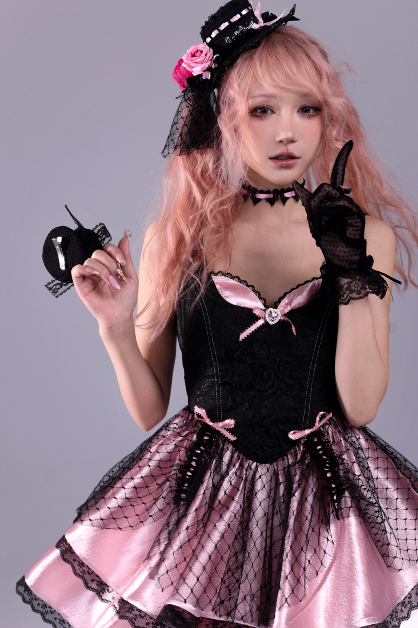 クリムゾンバロックパフィノースリーブドレス