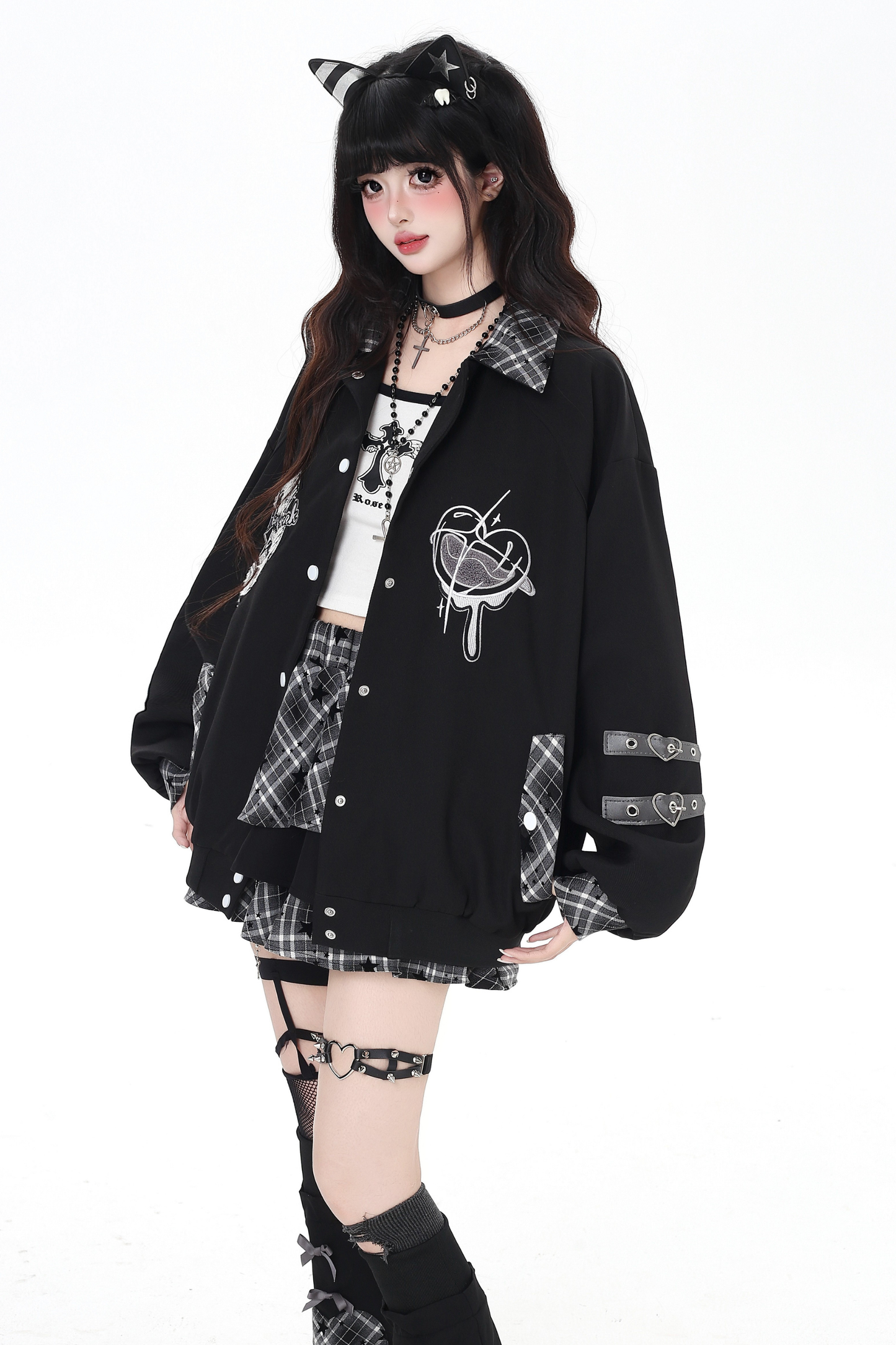 Dark Heart Contrast Casual Jacket